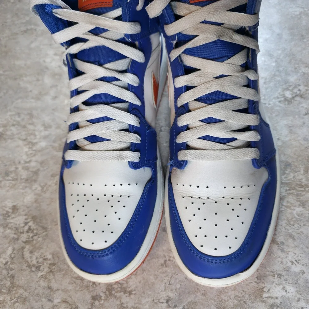 Air Jordan 1 Knicks Mens Size 9 Sneakers FD1029-400 Blue Orange Shoes